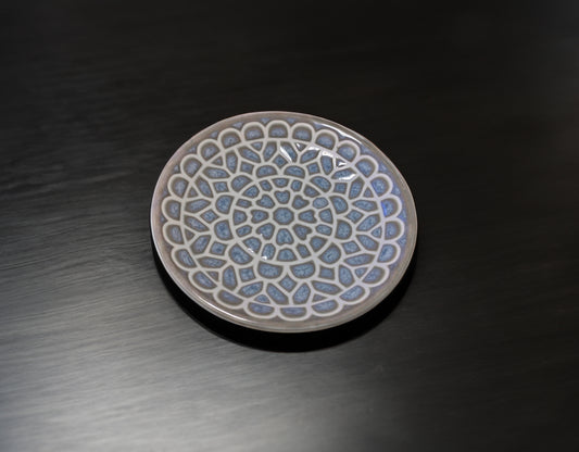 lace small plate gray Mino ware